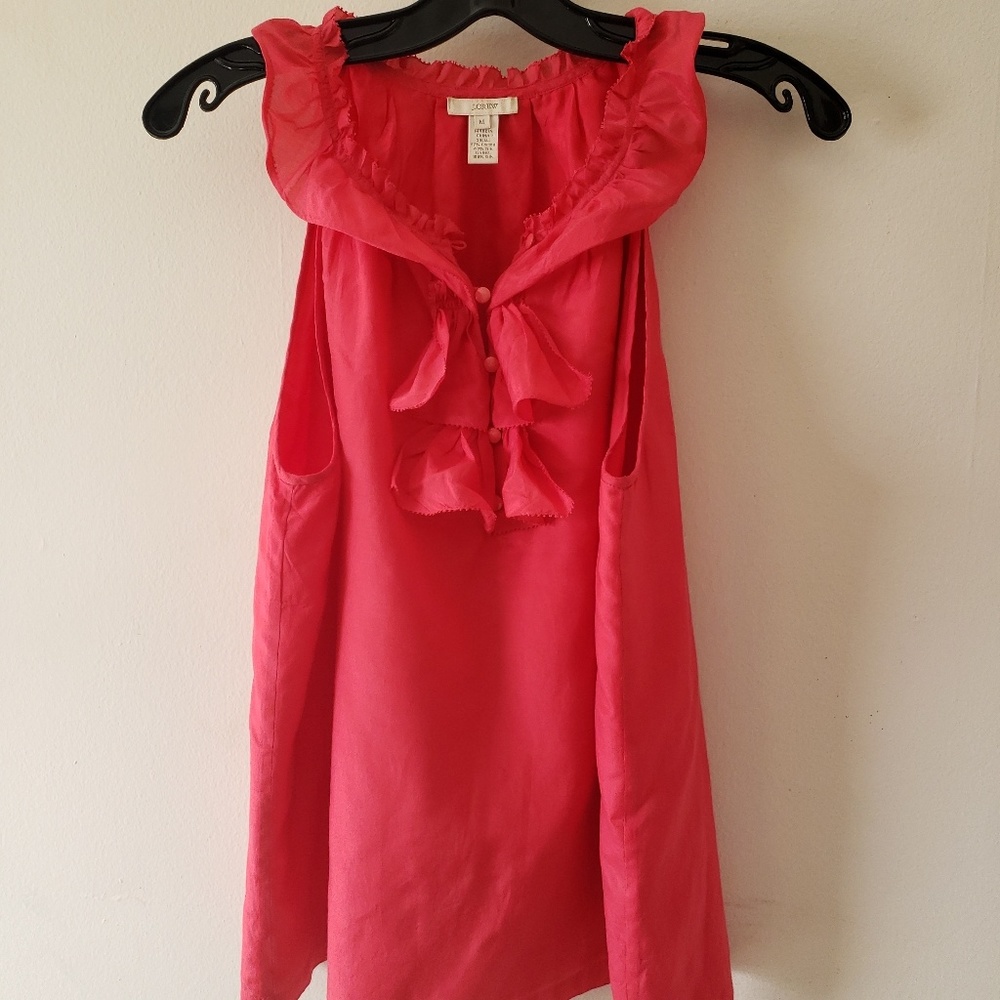 J.Crew Ruffled Silk Tank